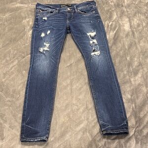 Classic Blue Distressed Skinny Jeans